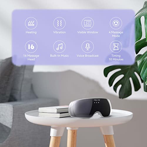 Anlan Eye Massager With Heat, Music Rechargeable Visual Eye Massager,Relax And Reduce Eye Strain Dark Circles Eye Bags Dry Eye Improve Sleep, Ideal Gifts For Mom #TOP5