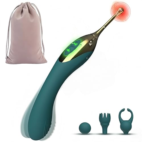 3 Seconds to Squirt - Clitoral Vibrator with 3 Interchangeable Heads Clit Clamp Vibrating Wand Massager for Women Nipple Stimulator High Frequency G-Spot Dildo Female Sex Toys vibrador Mujer