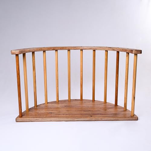 Image of Kids Rocking Bed | Arc Climber | Semi Round Table | Child Safe | Smooth Edges | Multiprpose (Non-Foldable with Mattress, Walnut)