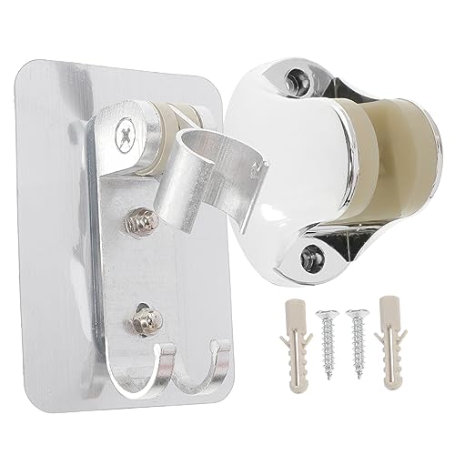 SHINEOFI 2 Piezas Cabezal De Spray De La Base De Ducha Adhesivo Reemplazo Del Soporte De Ducha Montaje Ducha De Mano Inoxidable Muro Accesorios Stmnt Silver Aluminio