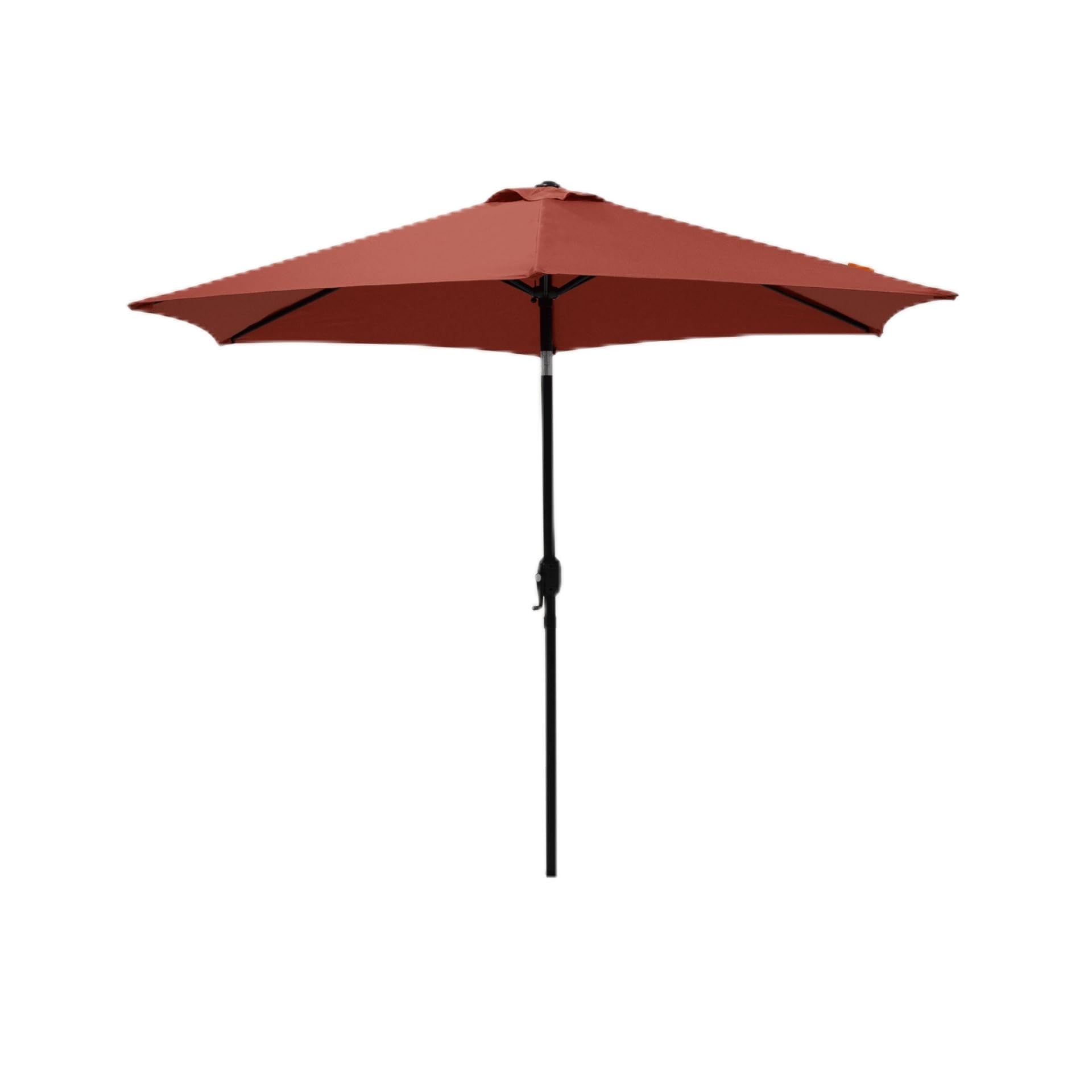 JJ. Parasol droit rond inclinable Juanito Ø270 cm Parasol droit Ø2,7 m Meilleur rapport qualité/prix Ouverture avec manivelle Rouge oxyde