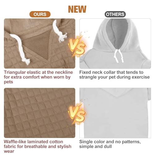 Image of BEAUTYZOO Dog Hoodies Sweater for Large Dogs,Waffle‑Like Laminated Pet Coat