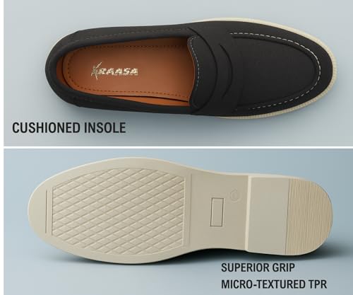 Image of Kraasa Men Premium Driftor 2.0 Block Heel Loafers for Mens, Causals| Lighweight Slip-On's | Soft Cushioned Insole | Super Flexible, Comfortable for Men