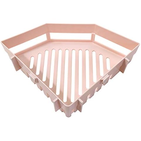 cuiyoush Bathroom Shower Corner Shelf,Shower Caddy Storage Basket,Wall Mounted Adhesive Bathroom Shelf Organizer Beige* Cover