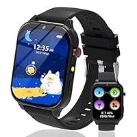 kaacly Kids Smart Watch for Girls Boys Gifts,Smart Watch Kids with 1.83 Inch DIY Face Steps Counter Sleep Monitoring Birthday Gifts Watch for Children 4 5 6 7 8+ (Black)