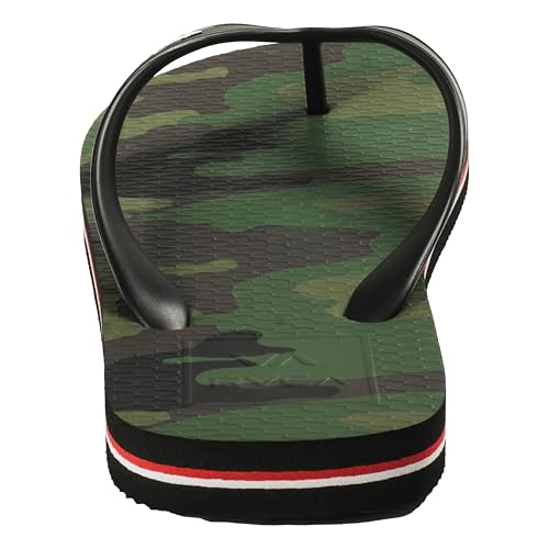 RVCA All the Way Flip Flops - Textured Footbed for Grip and Comfort, Camo, Size 44