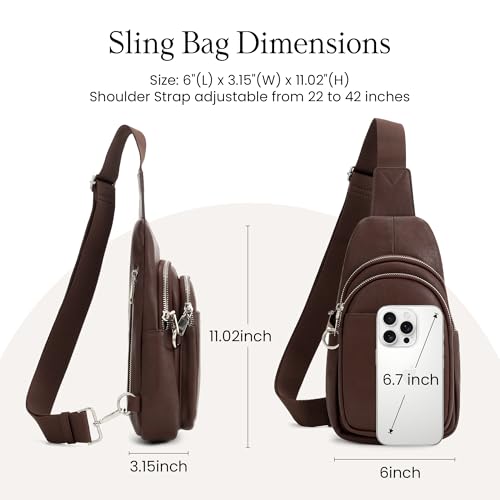 Image of befen Genuine Leather Sling Bag for Women Anti-Theft Crossbody Chest Bags Fanny Packs for Travel with RFID Card Slots