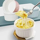 Mini ceramiczne kokilki Odporność na wysoką temperaturę Piekarnik Ceramiczna zastawa stołowa Gotowane na parze jajko Kubek Budyń 3 sztuk 3 sztuki (Kolor: 3 sztuki)