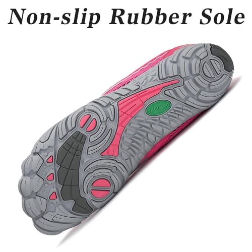 Miniatura 6 de Saguaro Hombre Mujer Barefoot Zapatillas De Trail Running Minimalistas Zapatillas De Deporte Fitness Zapatos Descalzos Para Correr En Montaña Escarpines De Agua, Rosa Fuscia, 42 Eu