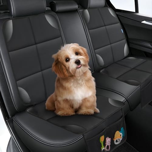 Psumuabrre Kindersitzunterlage Auto, ISOFIX Geeignete Sitzauflage Kindersitz Sitzschoner rutschfest Wasserdicht Universell Auto Autositzschutz Autositz Unterlage Schwarz (1 Stück)
