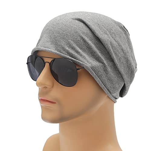 Image of ZLYC Cotton Thin Slouchy Beanie Hat for Men Women Fashion Soft Stretch Knit Skull Cap