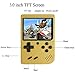 Handheld Games Console for Kids Adults - Retro Video Games Consoles 3 inch Screen 168 Classic Games 8 Bit Game Player with AV Cable Can Play on TV (Yellow)