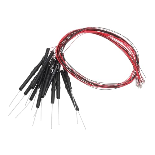 Image of PATIKIL 0402 Pre-Wired Micro LED, 12 Pcs 3-6V Pre-soldered Mini Light Emitting Diodes Surface Mount Device for Model Building, DIY, Science Projects, 9.8" Length, Blue
