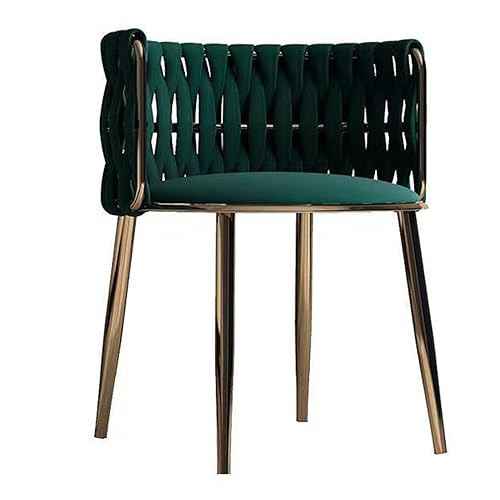 Chaise cuisine velours moderne rose foncé avec pieds dorés