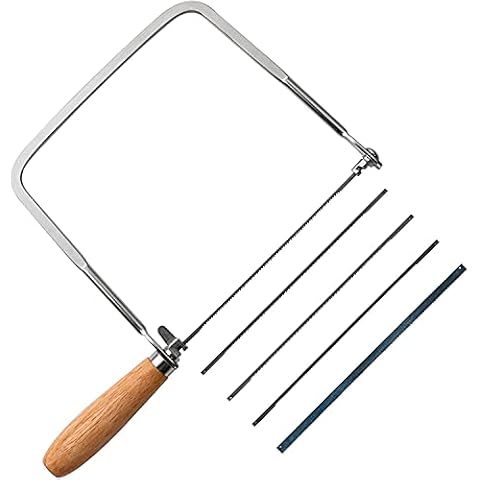 KAKURI Coping Saw Coping Frame and 5 Replacement Blades Set (Woodworking, Wood Board, Plastic, and Metal Cutting Blade) Cover