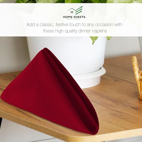 Image of 100% Cotton Dinner Napkins 12x12 Inch, Soft & Durable, Reusable Cloth Napkins for Dining, Events, and Everyday Use (Burgundy, Set of 25 (12x12))