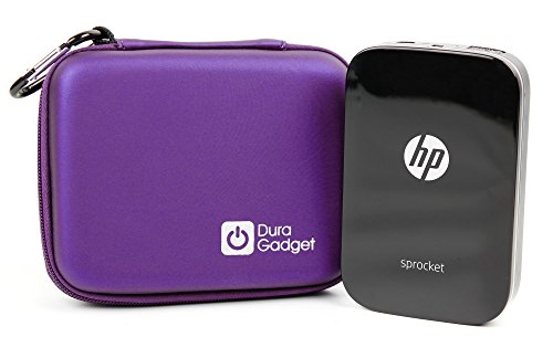 Duragadget - Carcasa funda rígida para impresora fotográfica móvil Bluetooth HP Sprocket y Polaroid Zip + clip de enganche desmontable Cover