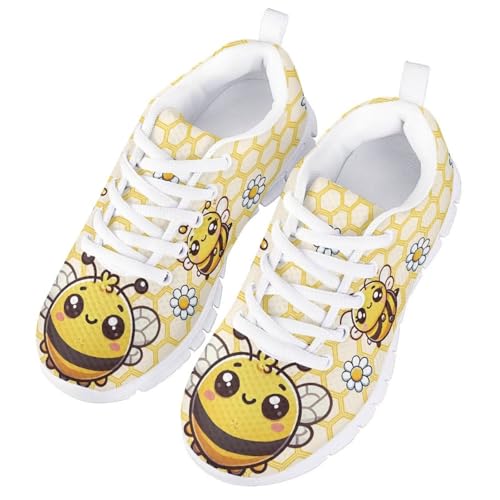 Forchrinse Girls Running Shoes Casual Lace Up Running Sneakers Breathable Mesh Slip on Walking Tennis Shoes