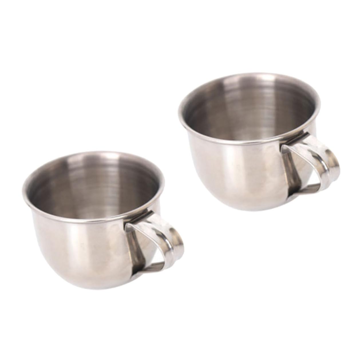 2pcs Stainless Steel Water Cups with Scald Handle Rustproof Small Tea Mugs for Plum Wine and Sake Compact
