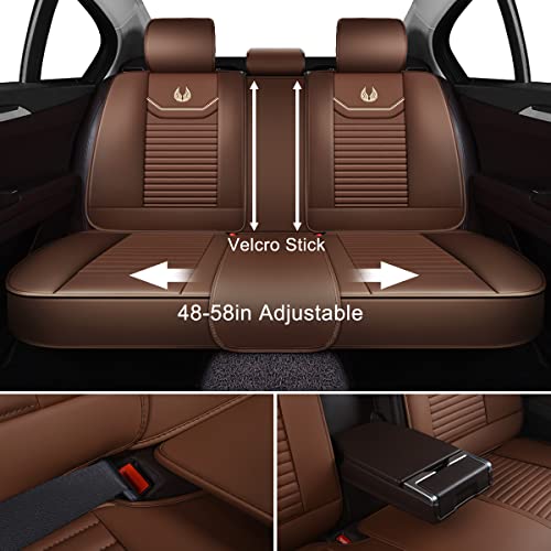 Oasis Auto Car Seat Covers Accessories Full Set Premium Nappa Leather Cushion Protector Universal Fit For Most Cars Suv Pick-Up Truck, Automotive Vehicle Auto Interior Décor (Od-008 Brown) #TOP3