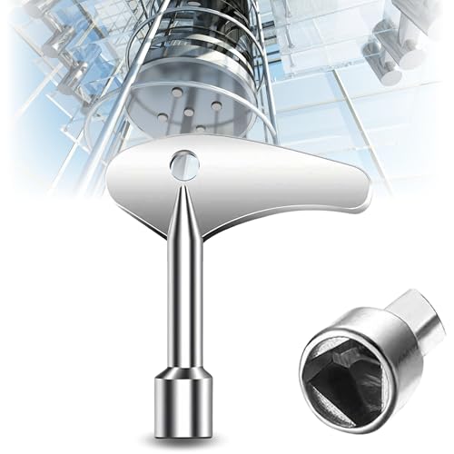 TECHZOCO Llave Triangular para Ascensor, Elevador, Puertas de Emergencia, Radiadores, Cajas y Armarios de Control - Diámetro Interno 8 mm