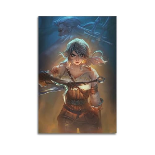 DFUCXERR Póster decorativo de The Witcher 3 Wild Hunt Game para pared e impresión artística moderna para dormitorio familiar, 50 x 75 cm