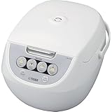 TIGER JBV-A10U 5.5-Cup (Uncooked) Micom Rice Cooker and Warmer with Tacook Food Steamer Cooking Tray Technology, White