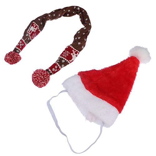 POPETPOP 2Pcs Cachorro de EstimaÃ§Ã£o Fantasia de Natal Boneco de Neve Natal Conjunto de ChapÃ©u de