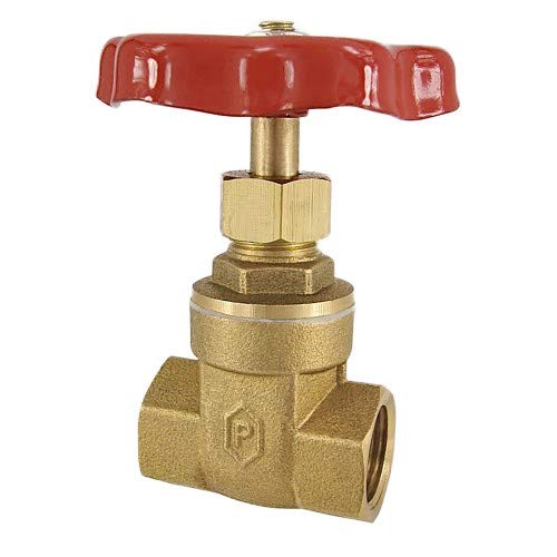 Heizungs-Muffenschieber aus Messing DN 32-1 1/4 mit rotem Metallhandrad Heizungsschieber Absperrschieber geeignet für Heizung und Brauchwasser mit vollem Durchfluss