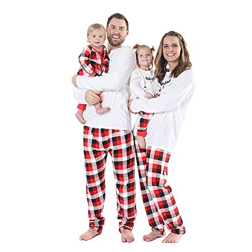 Weixinbuy Family Pajamas Christmas Santa Sleepwear Pjs Matching Clothes for Men Women Kids Toddler Baby Boys Girls