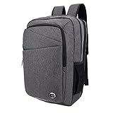 Swissdigital Micro Gray TSA-Friendly Backpack-Business Commuting 15.6 inch College School Backpack Laptop Computer Bag for Men & Women, USB Charging Port Backpack Casual Travel Daypack SD-839