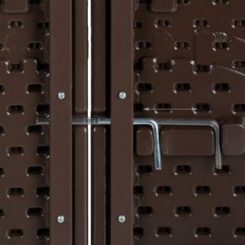 Table de jardin pliante 8 places gain de place marron plastique solide