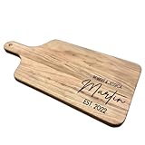 Engraved Cutting Board with Handle, Newly Wed Gifts, Charcuterie Board Personalized Serving Board Personalized Cheese Board Engagement Gifts