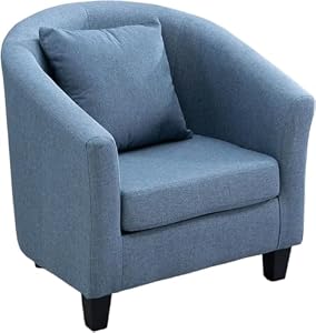 WOHANMU ソファ 1人掛け ソファチェア リビングソファー ソファチェア 椅子 ハイバックチェア リネン おしゃれ 北欧 頑丈 耐摩耗 省スペース 人間工学 疲れずに長時間座る 寝室 業務用 家庭用 店舗用 コー​​ヒーショップ...