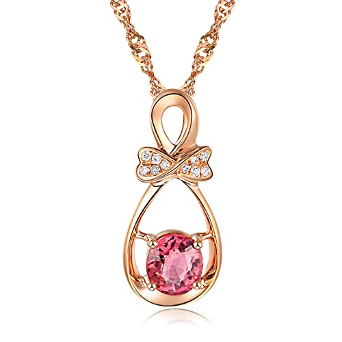 Collier de mariée en or rose et tourmaline pour grand mariage