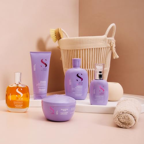 Image of Alfaparf Milano Semi Di Lino Smooth Low Shampoo for Frizzy and Rebel Hair - Sulfate Straightens Hydrates Smoothes Unruly Free Paraben Paraffin