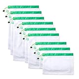 GoGreenBags Reusable Produce Bags, Pack of 9 Premium Mesh Bags in 3 Sizes with Drawstrings