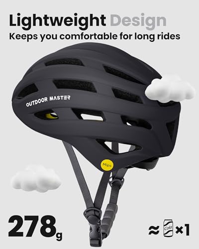 OutdoorMaster MIPS Bike Helmet for Adults-Two Removable Liners & Ventilation in Multi-Environment - Road Bicycle Helmets in Mountain, Motorway for Youth & Adult - Image 5