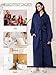 Artfasion Womens Robes Plush Bathrobe: Ultra Soft Flannel Spa Ladies Bathrobe Long V-Neck Fluffy House Robes with Belt 2 Pockets Suit for Wife Mom Female Friend Festival Gifts (Navy Blue S-M)