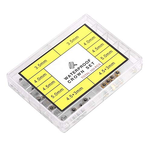 Cimenn Watch Crown Parts, Replacement Watch Crown Parts Waterproof Assorted Watch Crown Parts Replacement Accessories Watch Repairing Tool Kit for Watchmakers and Watch Repairers