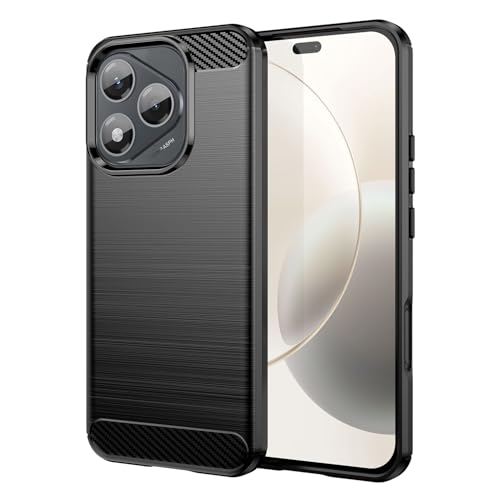 SCL Phone Case for HONOR 400 Lite - Anti-Slip Brushed Texture with Carbon Fiber Design, Shockproof Protective Soft TPU Cover - Black