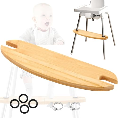 High Chair Footrest FußStüTze Rutschfeste NatüRliche Bambus-Hochstuhl-FußStüTze Verstellbare Baby-Hochstuhl-ZubehöR (primary colors)