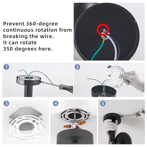 Image of Led Ceiling Spotlight 5 Color Temperature Adjustable Dimmable Round 12W Spot Light Indoor CRI95+ Flush Mount Lights Fixture Beam Angle 24 Degrees Accent Lighting Black 1 Pack