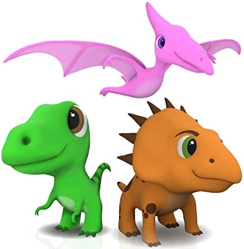 Dinosaur Bath Toys No Holes, Mold Free Baby Bath Toys for Toddlers 1-3, Non Squirting Dino Bath Toys for Tub,Beach,Pool, BPA-Free, Dishwasher-Safe, Infant Bathtub Toys for Boys and Girls 3PCs