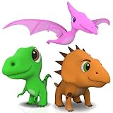 Dinosaur Bath Toys No Holes, Mold Free Baby Bath Toys for Toddlers 1-3, Non Squirting Dino Bath Toys