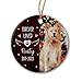 Forever Loved Dog Memorial Ornament, Personalized Photo Loss of Dog Christmas Ceramic Ornament, Customized Upload Picture Pet Dog Memorial Ornament Keepsake, Pawprint Pet Ornament for Pet Lovers