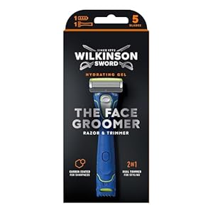 Wilkinson Sword Hydro 5 Groomer Shaver, Yellow, 1 count, Moisturizing Gel Reservoir, Compact Trimmer, Adjustable Trimmer, for Men's Personal Grooming