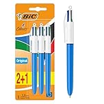 BIC 4 Colours Pens Multicolour Original - Retractable Ballpoint Pens - Pack of 3