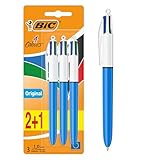 BIC Pens Multicolour 4 Colours Original - Retractable Ballpoint Pens - Pack of 3