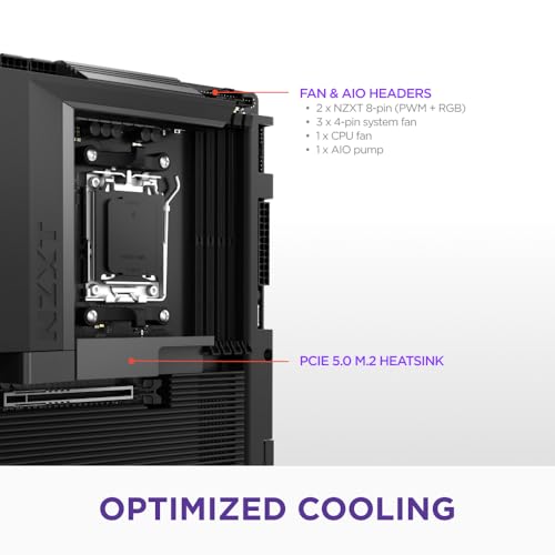 Image of NZXT N7 B850 - AMD B850 AM5 ATX Gaming Motherboard for Ryzen 9000 /8000 /7000-16+2+1, DDR5, 3X M.2, PCIe 5.0, Wi-Fi 6E, 2.5GbE LAN - M.2 NVME with Quick-Release Latch - Full Cover - Black